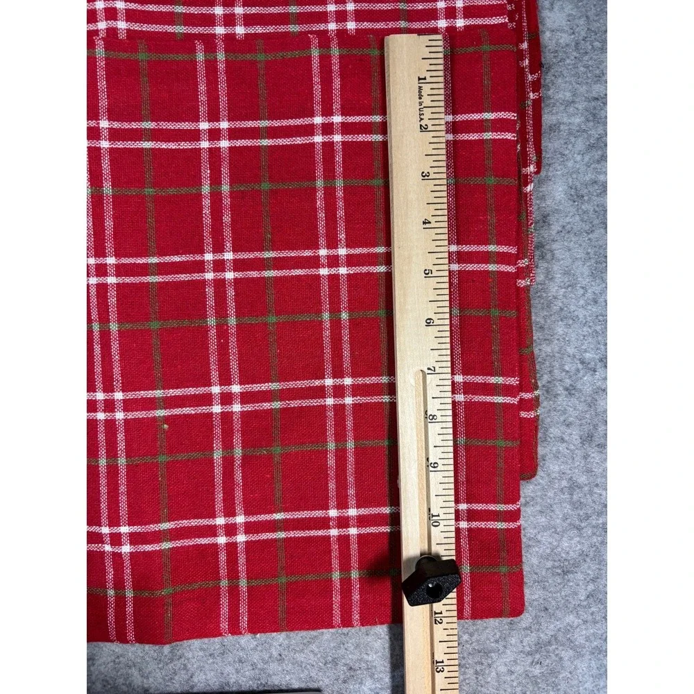 Home Collection Red Plaid Placemats Set of‎ 7 Cotton Blend Table Decor